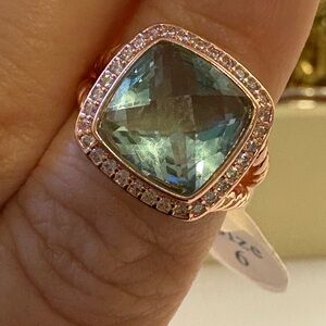 Blue Topaz and Gold Costume Women's Ring